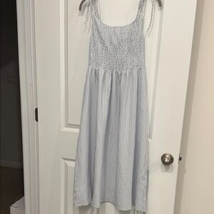 H&M Striped Blue Spaghetti Strap Dress